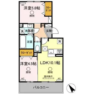 アベニール新八代【1階】の間取り