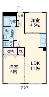 グリーンハイツ小田中【1階】の間取り
