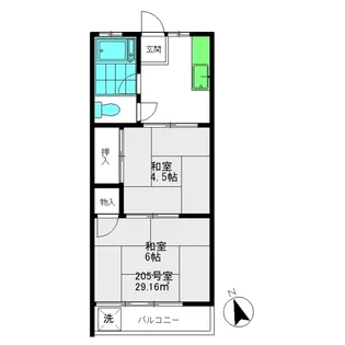 デルム平林【2階】の間取り