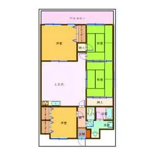 時津スカイマンションB棟【9階】の間取り
