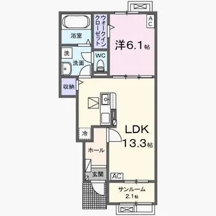 レベッカ【1階】の間取り