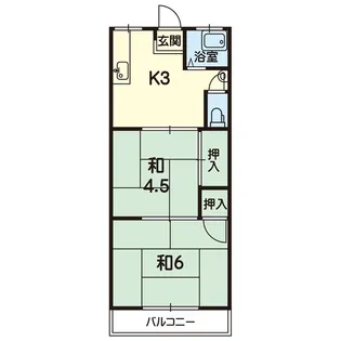 パークハイツ御幸【2階】の間取り