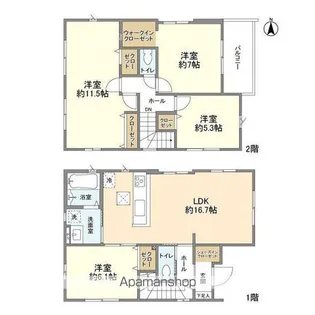 千葉県千葉市花見川区こてはし台6【一戸建】の間取り