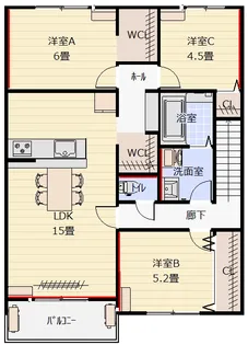 プレミアムテラスハウス大窪I【2階】の間取り