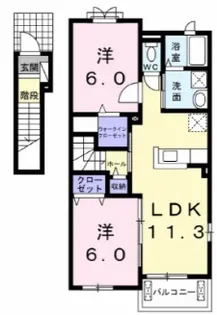 レーブ・サムケットII【2階】の間取り