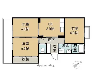 マンション霞浦A【4階】の間取り