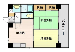 ハピネスみゆき【6階】の間取り