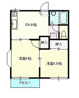 コーポひらの【1階】の間取り