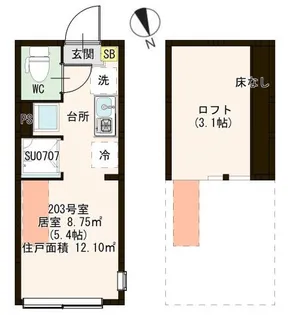 ハーモニーテラス上中里【1階】の間取り