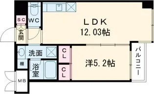 プレジオ長田【3階】の間取り