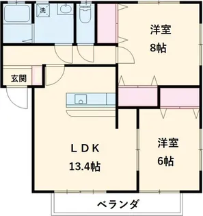 アメージングコートI B棟【1階】の間取り