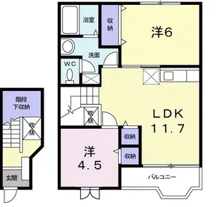メゾンソレイユI【2階】の間取り