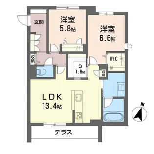 2SLDKの間取り画像