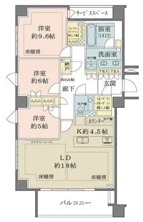 東京都千代田区六番町【マンション】の間取り