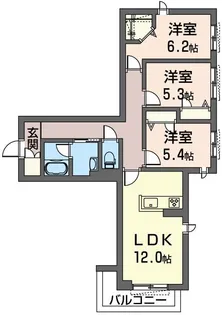 Maison de Lueur(メゾンドリュエール)【3階】の間取り