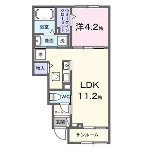 愛知県西尾市今川町馬捨場【アパート】の間取り