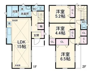 神奈川県茅ヶ崎市萩園【一戸建】の間取り