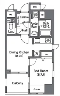 プライムアーバン中目黒II(旧Jフラッツ中目黒【9階】の間取り
