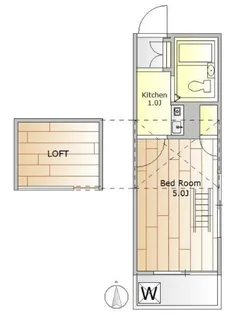 レオパレス三軒茶屋A棟【1階】の間取り