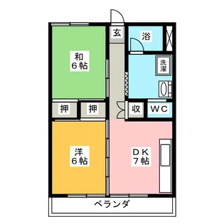 宮尾ハイツ【4階】の間取り