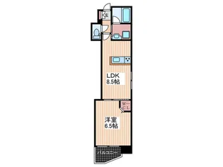 広島県広島市中区広瀬町【マンション】の間取り