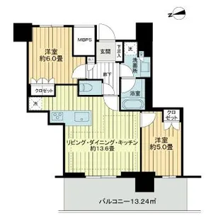 ライオンズタワー柏【21階】の間取り
