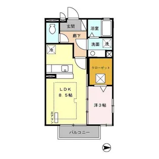 プレジール B【1階】の間取り