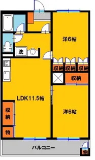 ラポールヤナセ【2階】の間取り