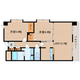 中ノ坂レジデンス【5階】の間取り