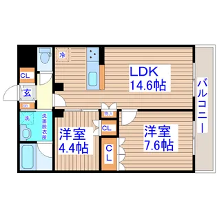 CINZA若林【2階】の間取り