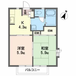 ディアスK【2階】の間取り