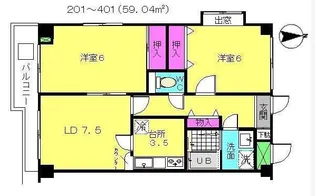アルカディア・1【4階】の間取り