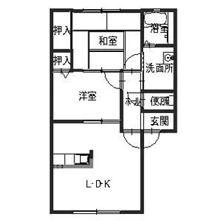 ヴィラ・シャンピニヨンIID【1階】の間取り