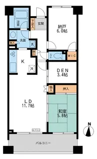 カッシア横濱ガーデン山【5階】の間取り