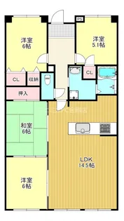 メゾンドールウイングヒルズ参番館【15階】の間取り