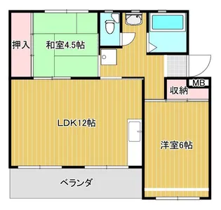 スカイコートあけの【4階】の間取り