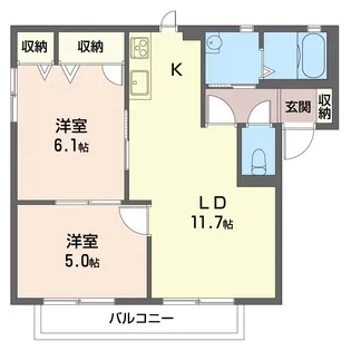 バリュージュ大上A【1階】の間取り
