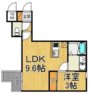 グランファーレ宝塚【1階】の間取り