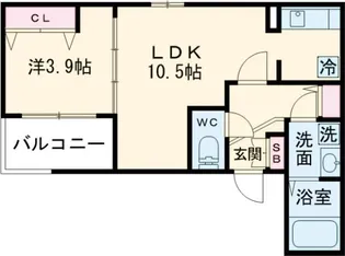 C_calme中村公園II【2階】の間取り