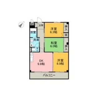 クィーンハイツ滝の水【1階】の間取り