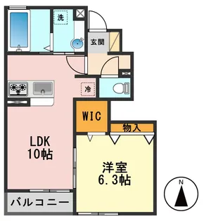グランドパレスオクド【1階】の間取り