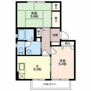 ファミーユM B【2階】の間取り
