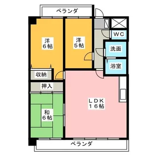 リーブル原II【3階】の間取り