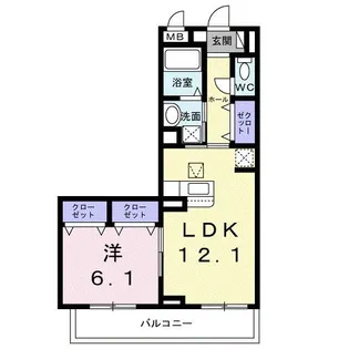 ボワ リュネール【1階】の間取り