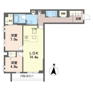 カンパヴィラ新蒲田【1階】の間取り