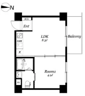 ティックハウス【4階】の間取り