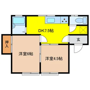 ロイヤルパレス埴生【1階】の間取り