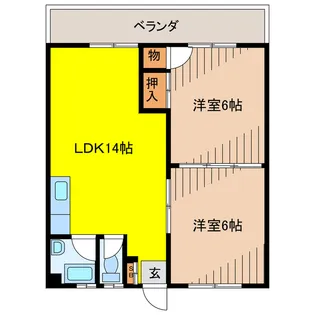 シュロス仲本【4階】の間取り