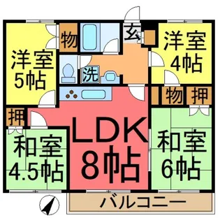 ヴィラエクセル東新小岩【4階】の間取り