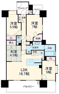 プレミアシティ桜山【8階】の間取り